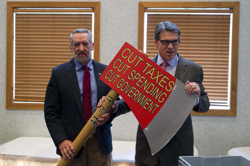 <div class="inline-image__caption"><p>Texas Gov. Rick Perry at an Americans for Prosperity event in Manchester, New Hampshire in 2014.</p></div> <div class="inline-image__credit">Robert Daemmrich Photography Inc/Corbis via Getty Images</div>