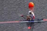 2018 European Championships - Rowing, Lightweight Men's Single Sculls Final A - Strathclyde Country Park, Glasgow, Britain - August 5, 2018 - Michael Schmid of Switzerland celebrates after winning the race. REUTERS/Russell Cheyne