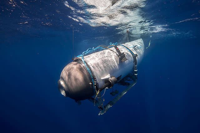 <p>Ocean Gate / Handout/Anadolu Agency via Getty Images</p> Titan sub in the ocean