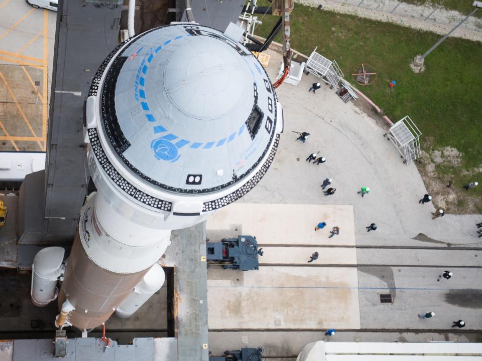 boeing cst 100 starliner spaceship nasa commercial crew program ccp orbital flight tst oft launch pad cape canaveral florida