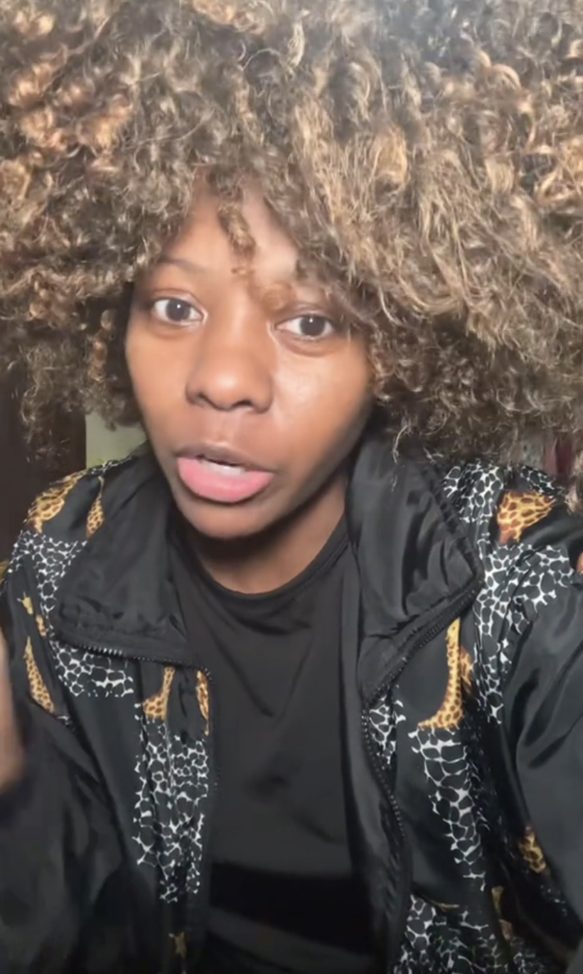 Patrice in her TikTok video, talking to the camera