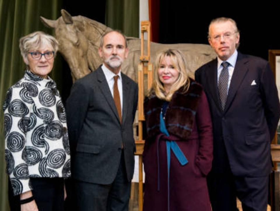 President and former President of the Royal Academy, Rebecca Salter and Christopher Le Brun, with Julia and Hans Rausing, after they gave a £10m gift (Getty Images)