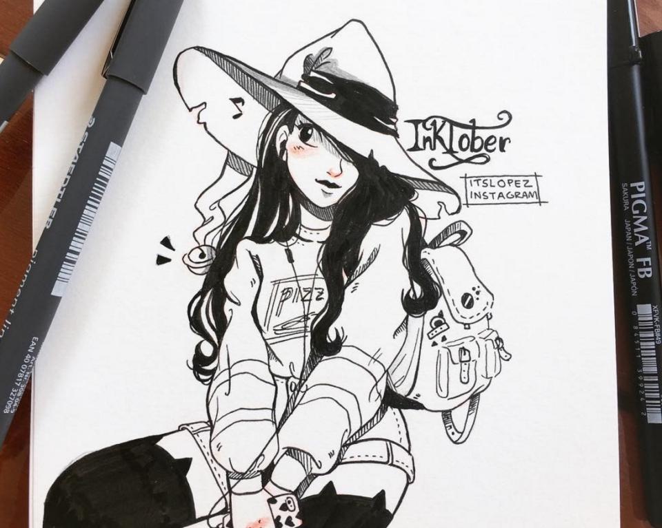 Check out these gorgeous drawings from the first day of #Inktober