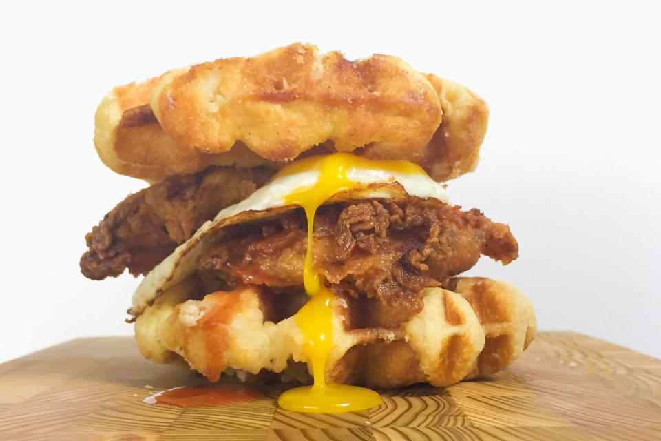 Chicken and Waffles Breakfast Sandwich