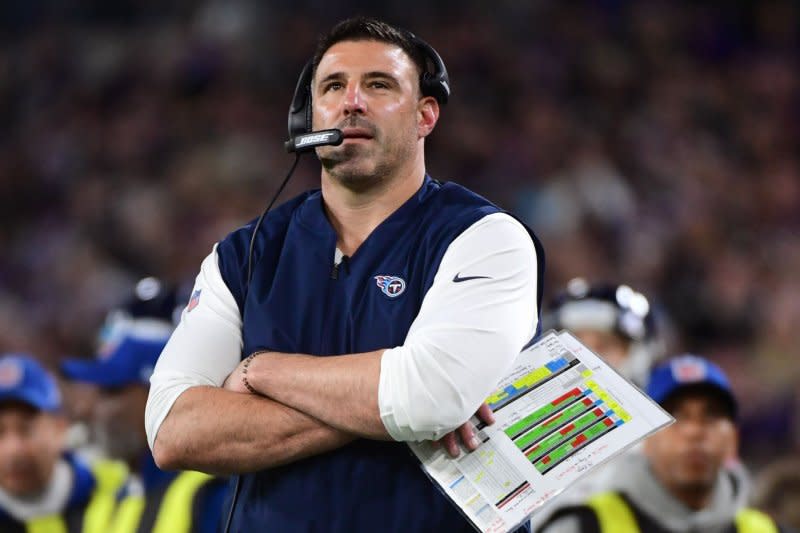 The Tennessee Titans hired head coach Mike Vrabel in 2018. File Photo by Kevin Dietsch/UPI