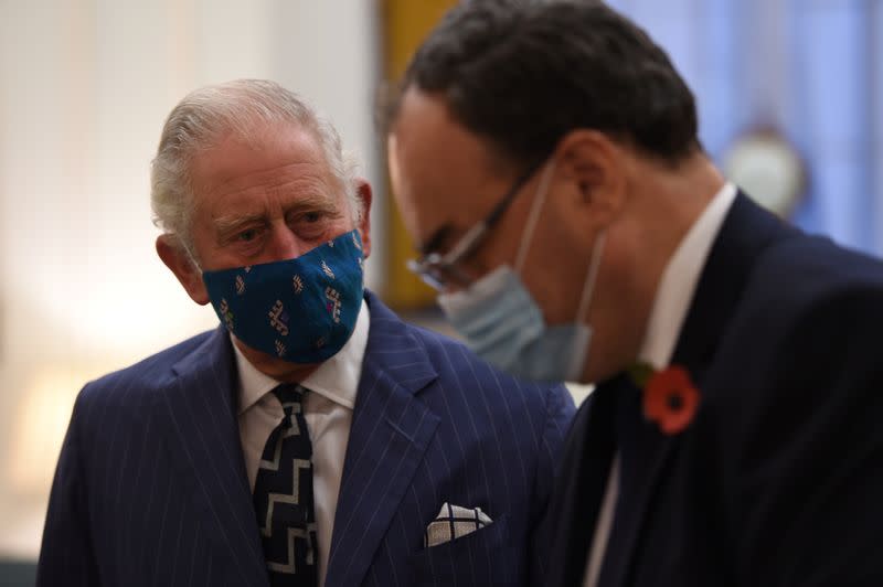 Britain's Prince Charles and Camilla, Duchess of Cornwall visit the headquarters of the Bank of England in London