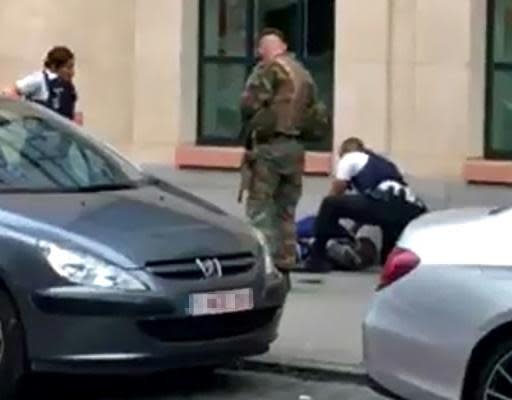 Man with knife shot dead after stabbing soldier in Brussels