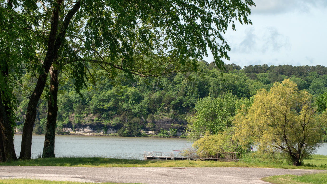An inviting scene at lake Eucha in Oklahoma on a spring day.