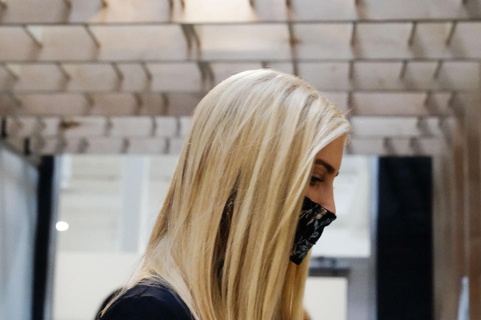 Ivanka Trump takes a tour at the Georgia Center for Child Advocacy on Monday, Sept. 21, 2020, in Atlanta. (AP Photo/Brynn Anderson)
