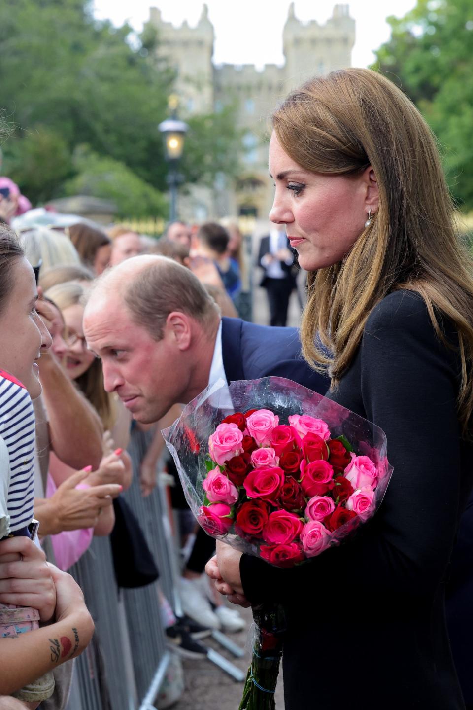 Prince William and Princess Kate greet well wishers at Windsor Castle on September 10, 2022.