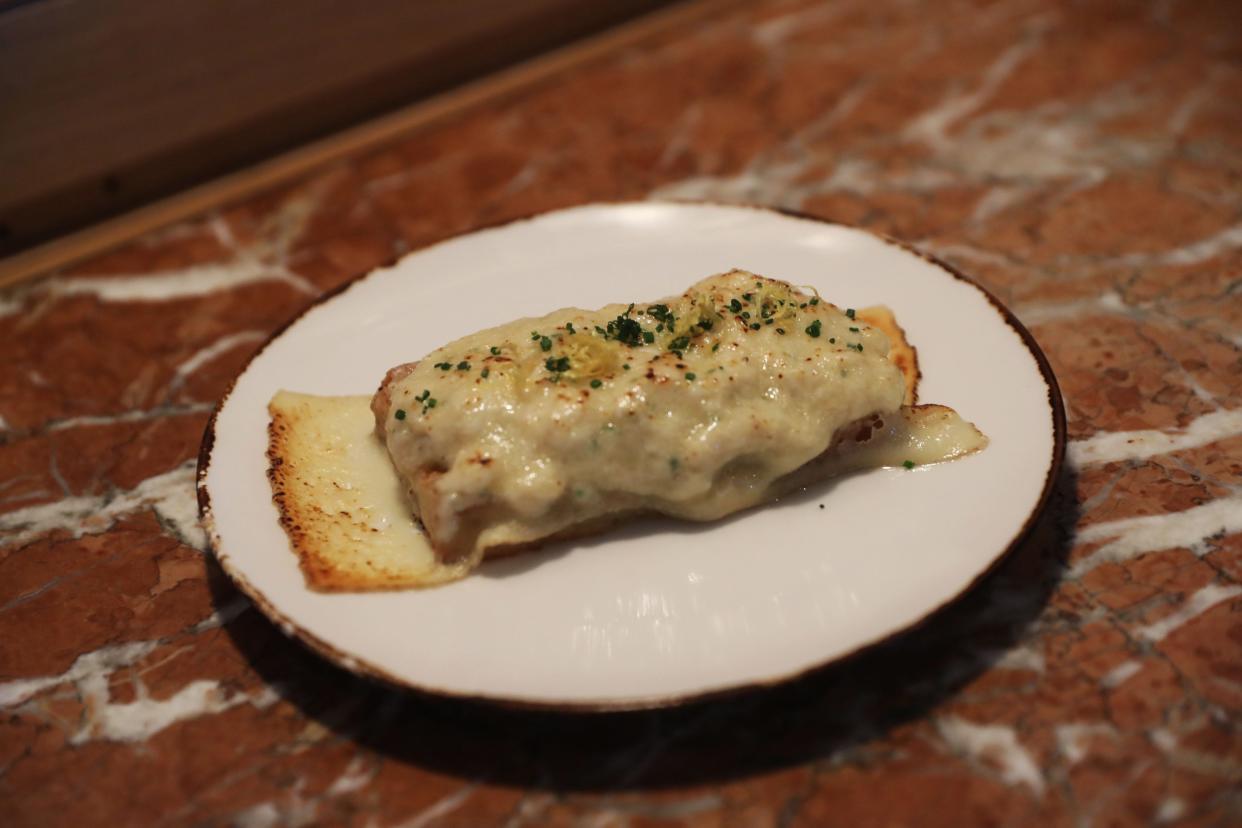 The Blue Crab Focaccia by Chef de Cuisine Dan Causgrove at Andrew Michael Italian Kitchen in Memphis.