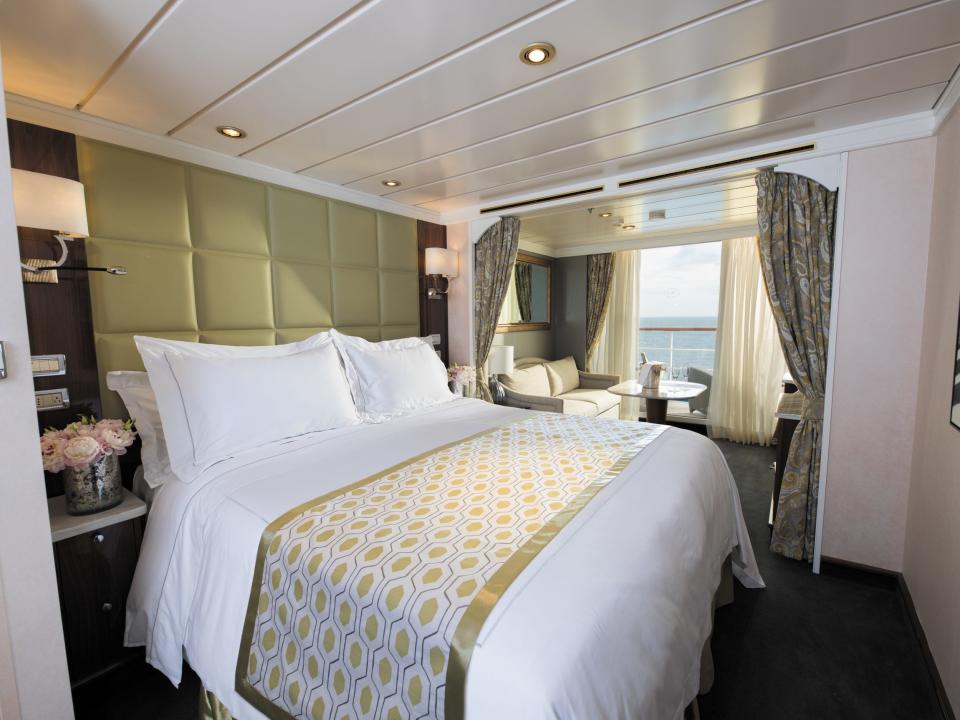 A concierge suite on the Seven Seas Mariner.