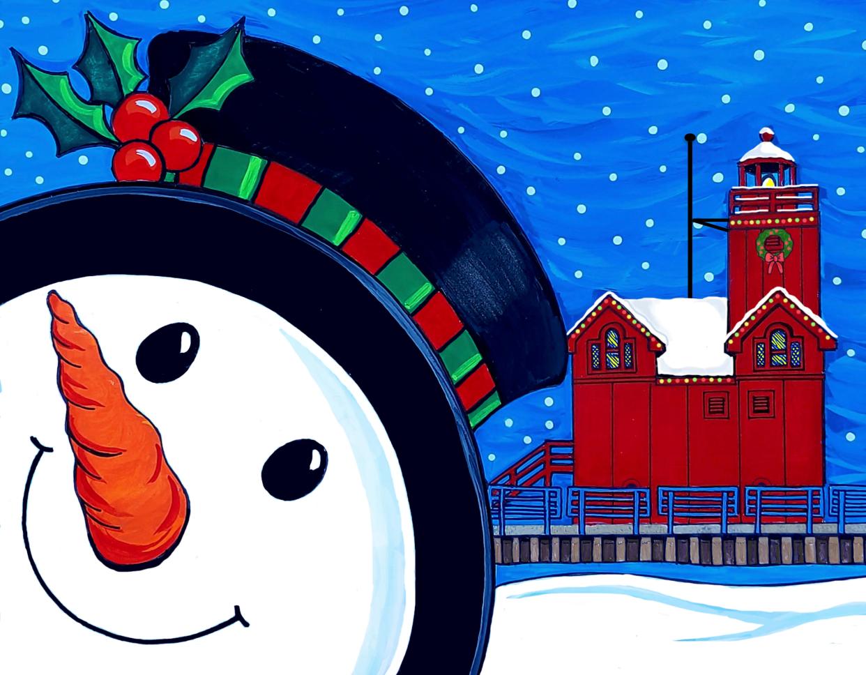 Local artist and downtown business owner Carolyn Stich is back with another Holland-themed holiday card, this time called “The Jolly Snowman.”