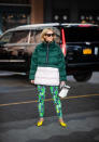 <p>Charlotte Groeneveld during New York Fashion Week. <em>[Photo: Getty]</em> </p>