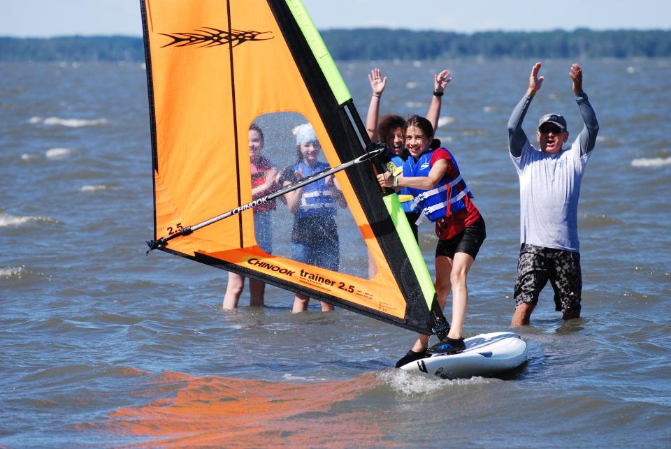 A Delmarva Board Sports visitors can learn how to windsurf at Dewey Beach in Delaware. (Photo provided by Delmarva Board Sport Adventures)