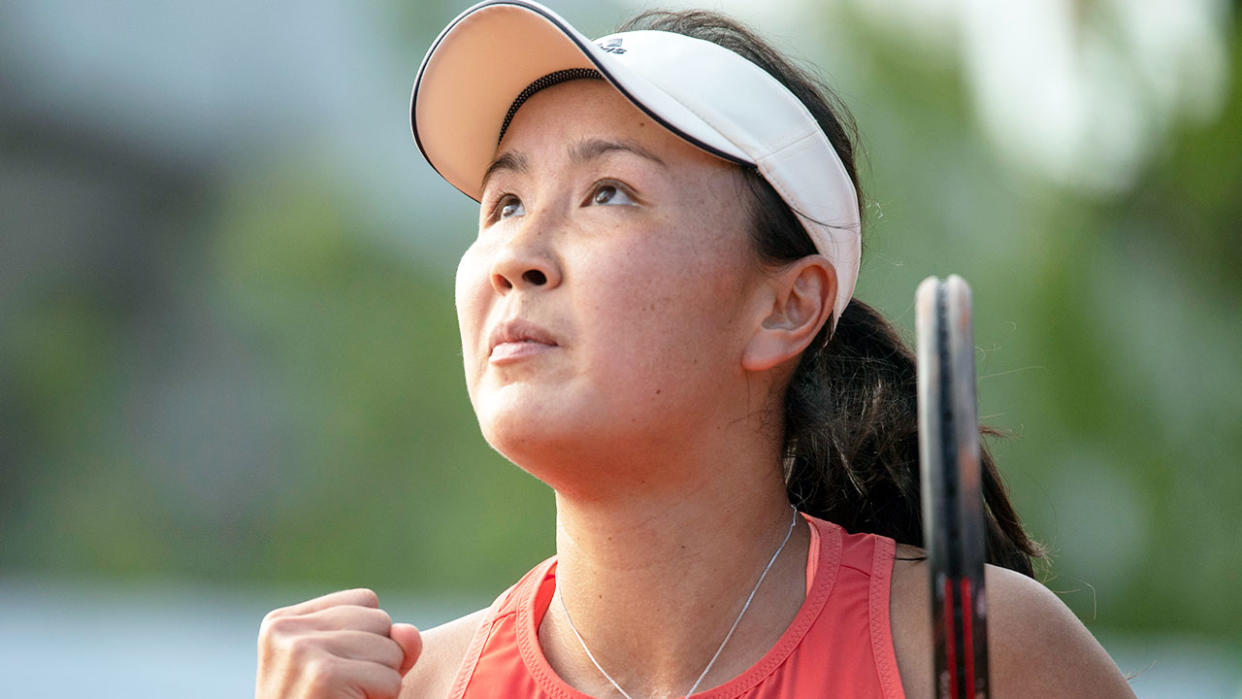 Seen in this picture is Chinese tennis star Peng Shuai during a match.