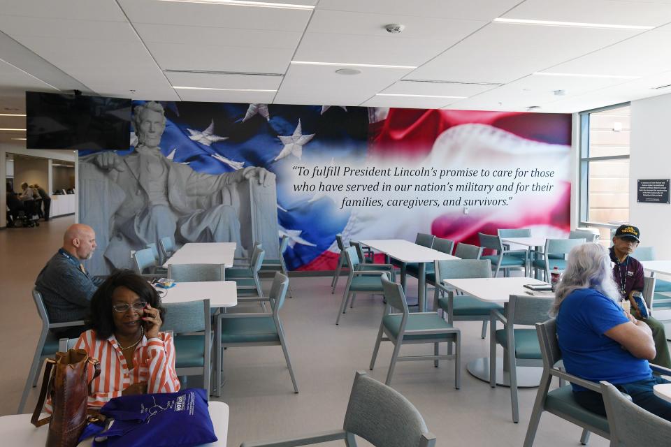 This is the dining area inside the new Jacksonville North VA Clinic & Domiciliary on Heron Bay Road.