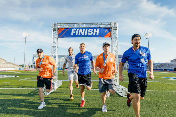 (l-r) Chris, Gordie Jr., Rob, Glenn and Dan Gronkowski/ Stadium Blitz 