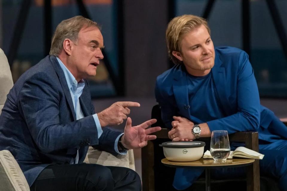 Der eine unbeliebt, der andere risikoavers: Für Georg Kofler (links) und Nico Rosberg ist die Zeit in der TV-Gründershow „Die Höhle der Löwen“ offenbar zu Ende. - Copyright: RTL+ / Bernd-Michael Maurer