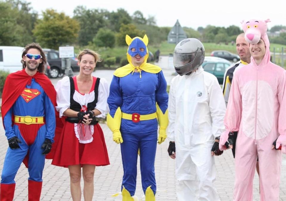 Michael Richmond (Superman) Linda Walton (Little Red Riding Hood) Ashley Buck (dressed as BananaMan)  Andrew Dorvenor (dressed as The Stig) -David Cresswell (dressed as The Pink Panther).