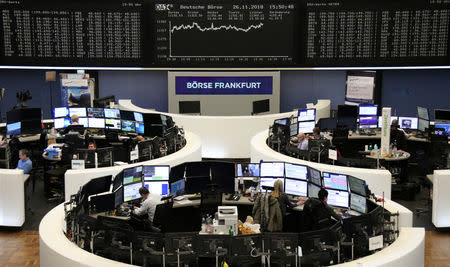 The German share price index DAX graph is pictured at the stock exchange in Frankfurt, Germany, November 26, 2018. REUTERS/Staff