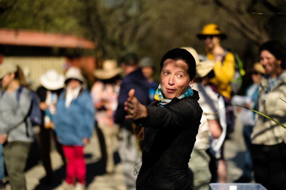 Lisa Shipek, executive director of the Watershed Management Group, speaks to participants at the Santa Cruz Watershed Collaborative's spring forum in Tucson, Arizona.