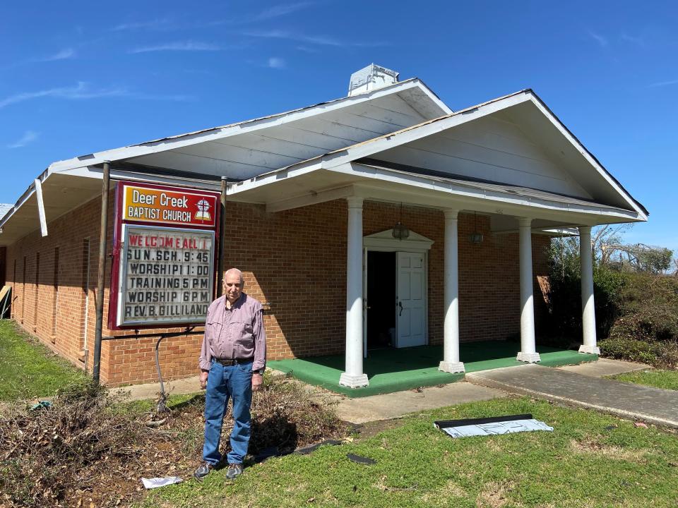 Rev. Bob Gilliland is the pastor of Deer Creek Baptist Church in Rolling Fork has had two homes destroyed by tornado in the last three months.