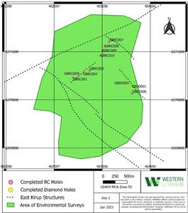 Completed RC holes at East Kirup Lithium Prospect