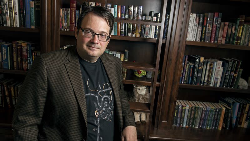 Author Brandon Sanderson is pictured at his home in American Fork, Utah.