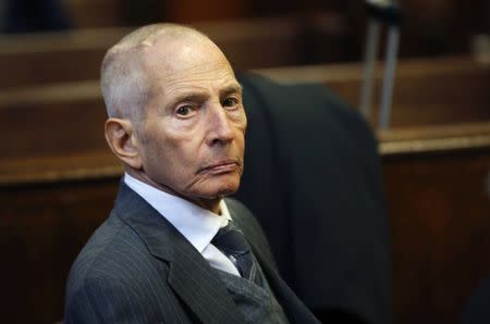 Real estate heir Robert Durst appears in a criminal courtroom for his trial on charges of trespassing on property owned by his estranged family, in New York December 10, 2014. REUTERS/Mike Segar/File Photo