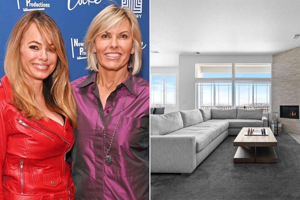 <p>David M. Benett/Dave Benett/Getty; Gerardo Ramirez</p> Leah Shafer and Captain Sandy Yawn (left) and the living room inside their Denver home for sale (right). 