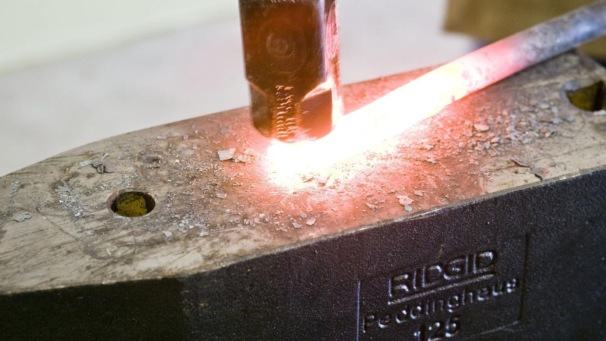 hammering on an anvil