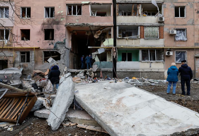 Aftermath of recent shelling in Donetsk