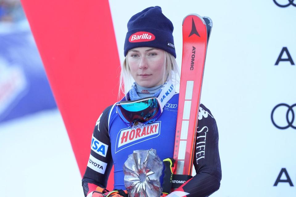<p>CTK via AP</p> American alpine skier Mikaela Shiffrin finished second in the giant slalom at the World Cup in Jasna, Slovakia, on January 20, 2024