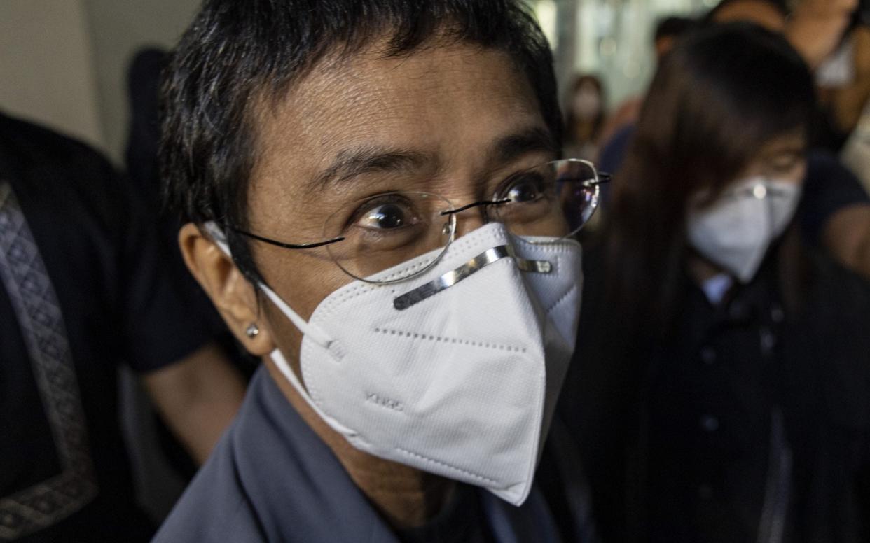 Maria Ressa, editor and CEO of Rappler, arrives for her promulgation on charges of cyber libel - Getty