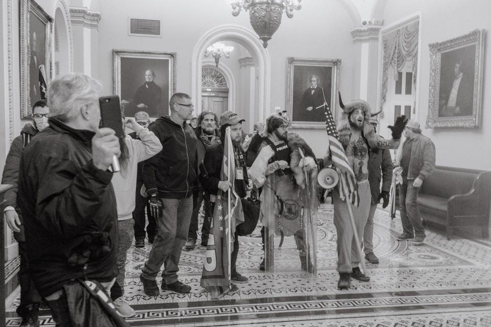 Pro-Trump rioters seen inside the Capitol on Jan. 6.<span class="copyright">Christopher Lee for TIME</span>