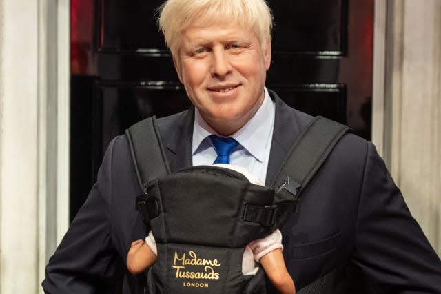 Madame Tussauds adds baby-carrier to Boris Johnson wax figure