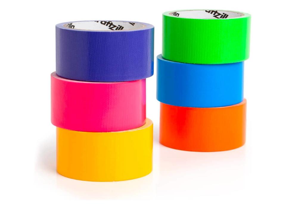 This pack of six duct tape rolls is much more fun and exciting than your traditional gray-colored duct tape. (Source: Amazon)