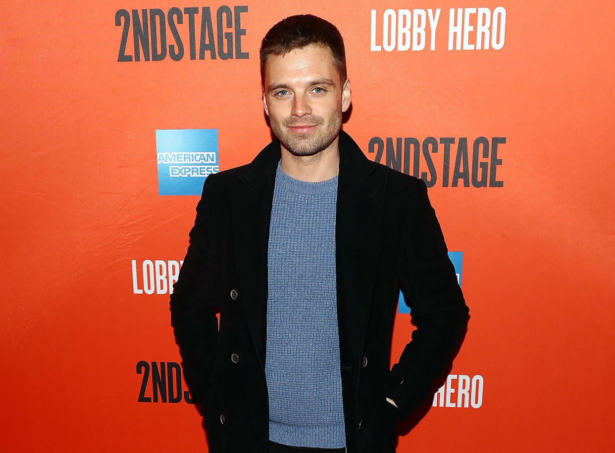 Sebastian Stan at the opening night for Broadway’s <em>Lobby Hero</em> at Hayes Theater on March 26, 2018, in New York City. (Photo: Astrid Stawiarz/Getty Images)