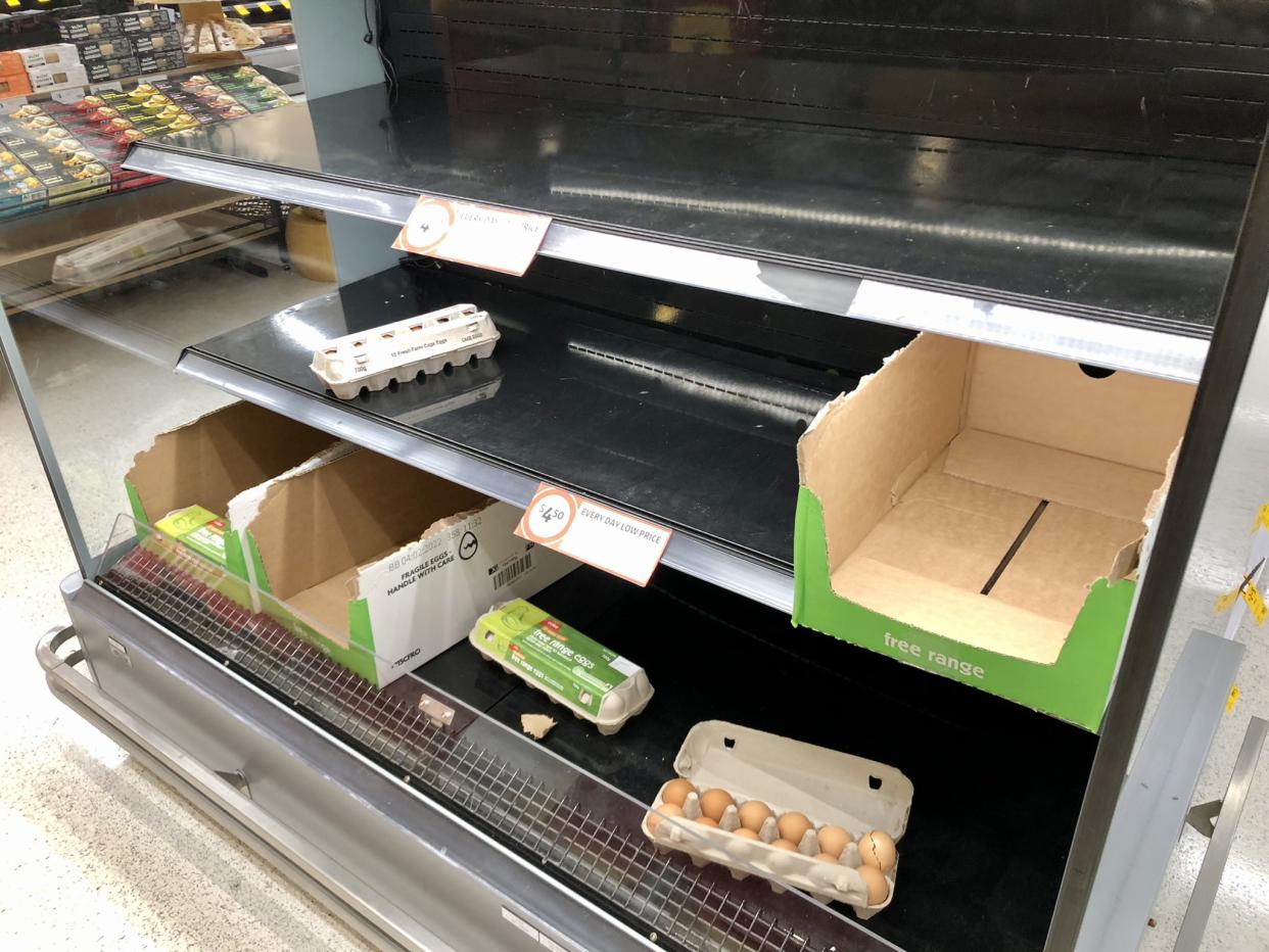 Supermarket customers have taken to social media in recent months noting the lack of eggs on store shelves. Source: Twitter 