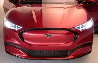 Ford Motor Co. shows the all-new electric Mustang Mach-E vehicle for a photo shoot at a studio in Warren, Michigan