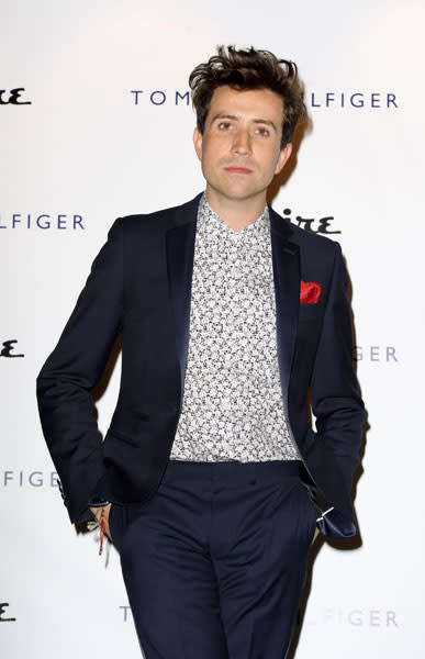 <b>Nick Grimshaw</b><br><br>The breakfast DJ donned a printed shirt and navy suit for the London Collections: Men Fashion Week party hosted by Tommy Hilfiger and Esquire at The Zetter Townhouse.