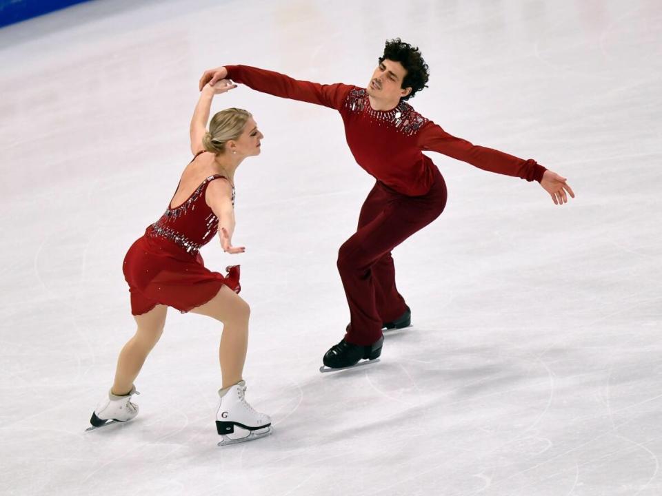 Canada's Piper Gilles and Paul Poirier perform during the Figure Skating World Championships in March. (Martin Meissner/The Associated Press - image credit)