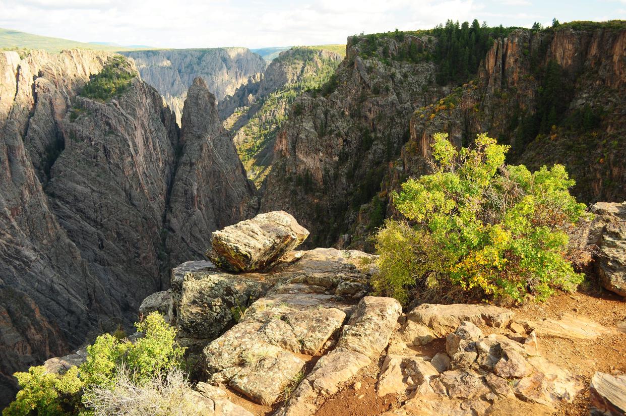 Cross Fissures Overlook is one of several scenic overlooks at Black Canyon of the Gunnison National Park.