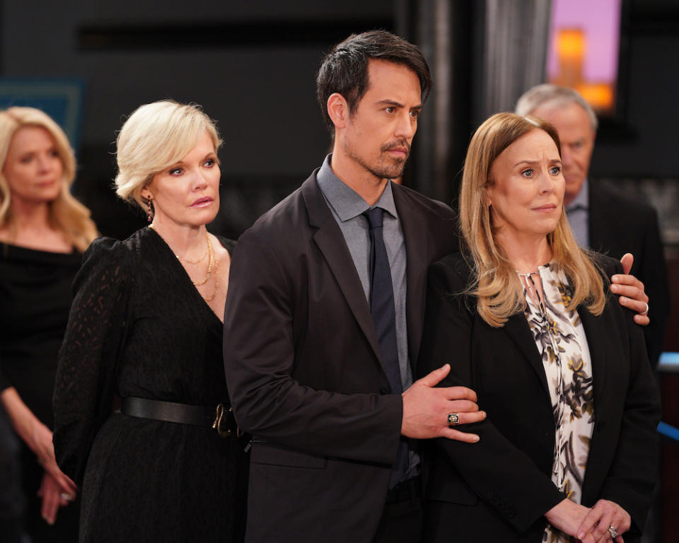 Maura West (Ava Cassadine), Marcus Coloma (Nikolas Cassadine) and Genie Francis (as Laura Collins, previously Laura Webber, then Spencer). - Credit: Courtesy of ABC