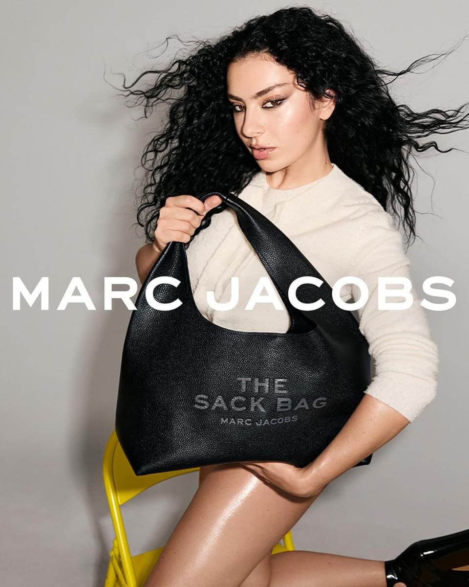 Charli XCX with the sack bag for Marc Jacobs' new campaign.