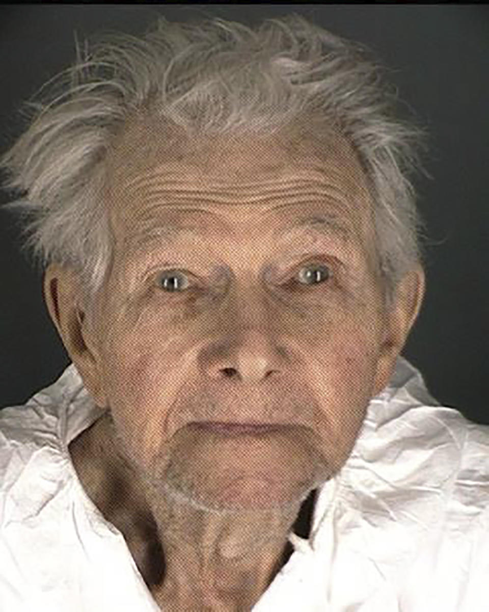 This booking provided by the Boulder County Sheriff's Office shows Okey Payne. Police say Payne, 95, and accused of shooting and killing a maintenance worker at his assisted living center, said he was tired of staffers stealing money from him and decided to shoot the man to stop the thefts. A court document released Thursday, Feb. 4, 2021, reported Payne told police he confronted Ricardo Medina-Rojas on Wednesday about $200 he said was missing from his wallet and shot him once in the head. (Boulder County Sheriff's Office via AP)