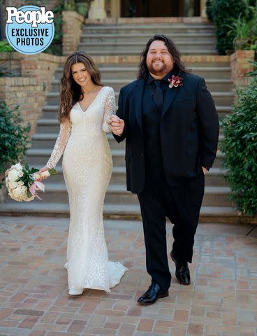 <p>Christine Skari Photography</p> Wolfgang Van Halen and Andraia Allsop at their wedding on Oct. 15, 2023.