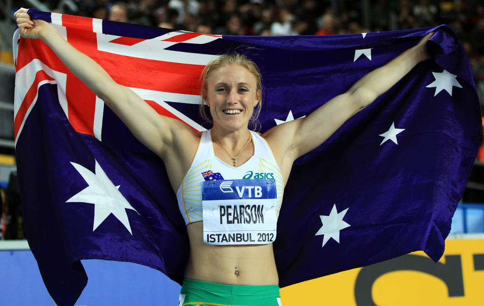 Sally Pearson of Australia celebrates as she wins gold in the Women's 60 Metres Hurdles Final during day two of the 14th IAAF World Indoor Championships at the Atakoy Athletics Arena on March 10, 2012 in Istanbul, Turkey. (Photo by Michael Steele/Getty Images)