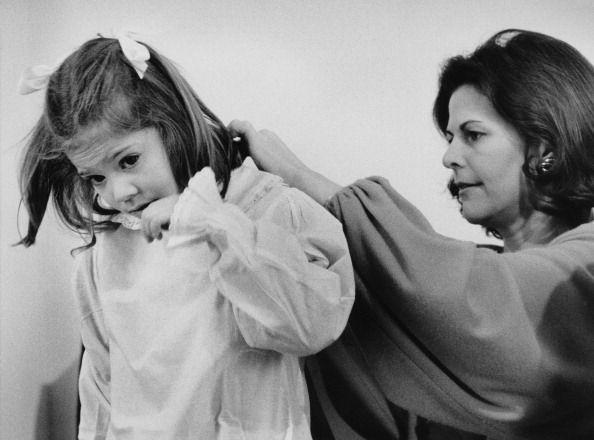 <p>Queen Silvia and Crown Princess Victoria shared a sweet mother-daughter moment when Victoria was seven.</p>